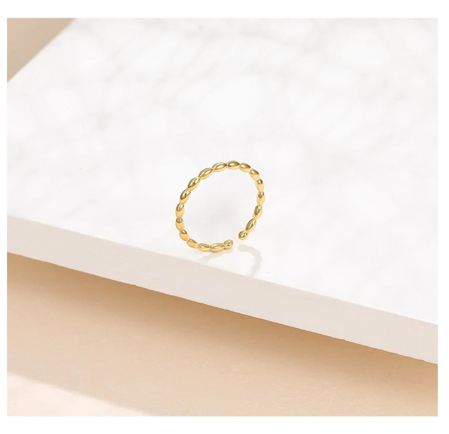 18K vergoldet Weißgold plattiert 925 Sterling Silber geometrisch verstellbarer Ring 925 Sterling Silber Ringe | Shop Nory