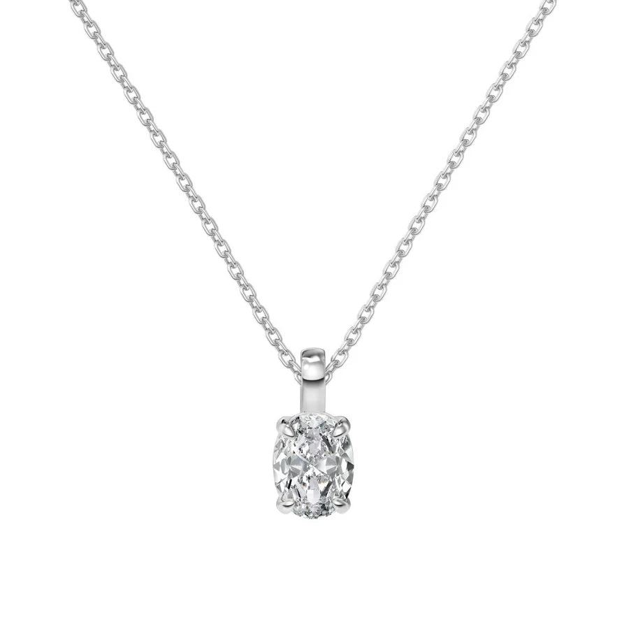 925 Sterling Silver Zircon Kabelkette Beschichtung Geometrische Anhänger Halskette | Shop Nory
