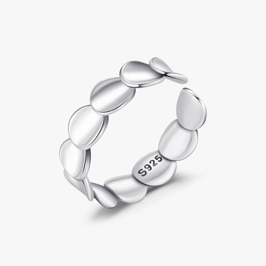 Rhodinbeschichtete 925 Sterling Silber Unregelmäßige Geometrische Offene Ringe 925 Sterling Silber Ringe | Shop Nory