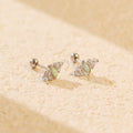 1 Paar 925 Sterling Silber Opal Zirkon 925 Sterling Silber Ohrringe Geometrische Ohrstecker | Shop Nory