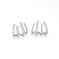 K Gold Plattiert Weißgold Plattiert 925 Sterlingsilber Zirkon 925 Sterlingsilber Ohrringe Geometrische Ohrstecker | Shop Nory