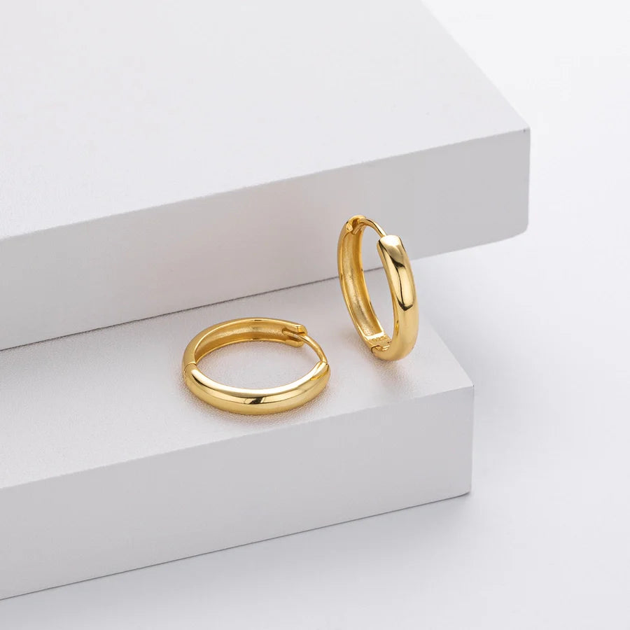 1 Paar 18K Goldplattierte Weißgoldplattierte Rhodiumplattierte 925 Sterling Silber 925 Sterling Silber 925 Sterling Silber Ohrringe Kreisohrringe | Shop Nory