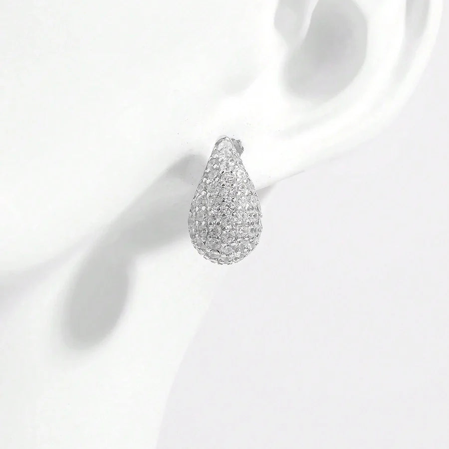1 Paar 925 Sterling Silber Zirkon 925 Sterling Silber Ohrringe Wassertropfen Ohrstecker | Shop Nory