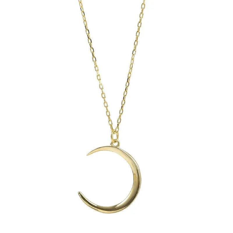 925 Sterling Silber Kabelkette Beschichtung Mondanhänger Halskette | Shop Nory