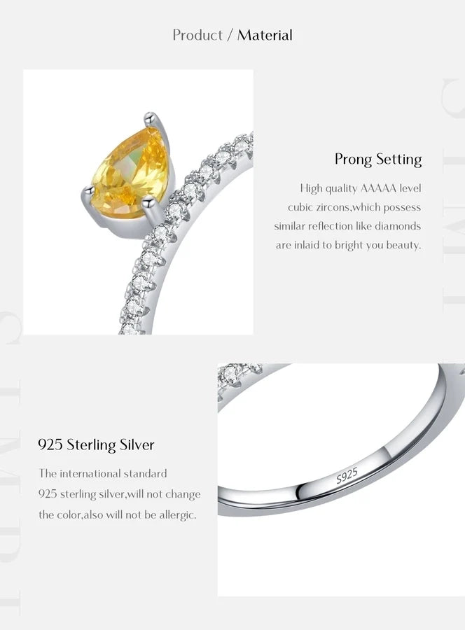 Rhodium-beschichtete 925 Sterling Silber Zirkon Geometrische Ringe 925 Sterling Silber Ringe | Shop Nory