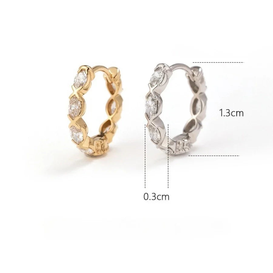 1 Paar 925 Sterlingsilber Zircon 925 Sterlingsilber Ohrringe Geometrische Ohrringe | Shop Nory