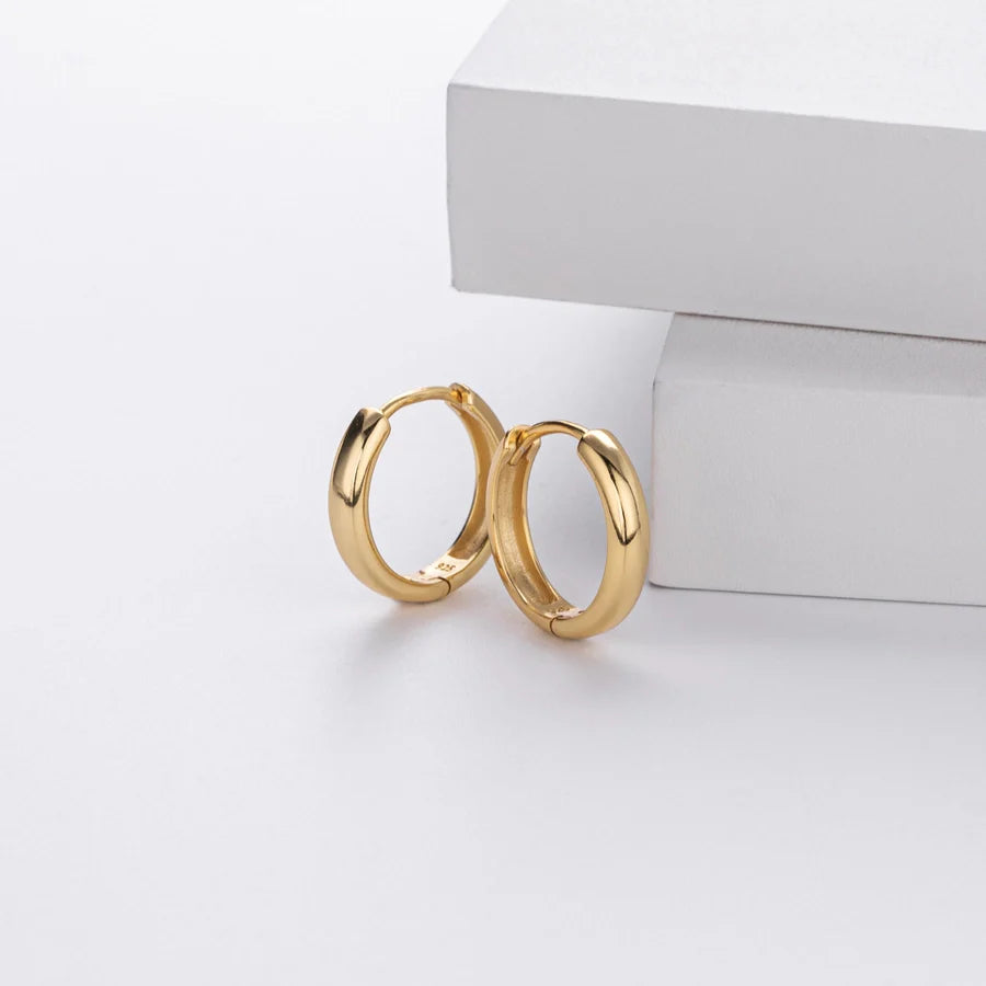 1 Paar 18K Goldplattierte Weißgoldplattierte Rhodiumplattierte 925 Sterling Silber 925 Sterling Silber 925 Sterling Silber Ohrringe Kreisohrringe | Shop Nory