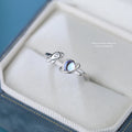925 Sterling Silver Künstlicher Mondstein Achat Zirkon Astronaut Planet Offene Ringe 925 Sterling Silber Ringe | Shop Nory