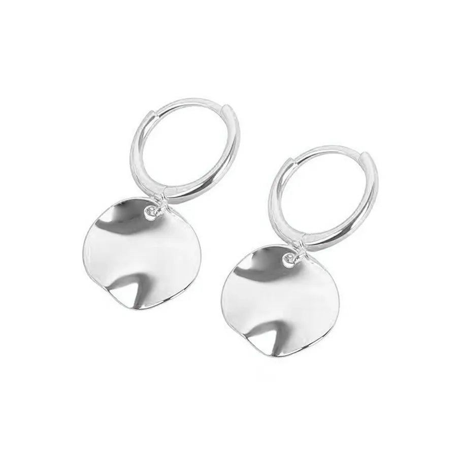 K Gold Plated Weißgold Plated 925 Sterlingsilber 925 Sterlingsilber Ohrringe Runde Tropfenohrringe | Shop Nory