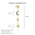 1 Stück 1 Set 925 Sterling Silber Zirkon 925 Sterling Silber Ohrringe Teufelsauge Stern Mond Tropf Ohrringe | Shop Nory