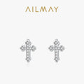 1 Paar 925 Sterling Silber Zirkon Kreuz Ohrstecker | Shop Nory