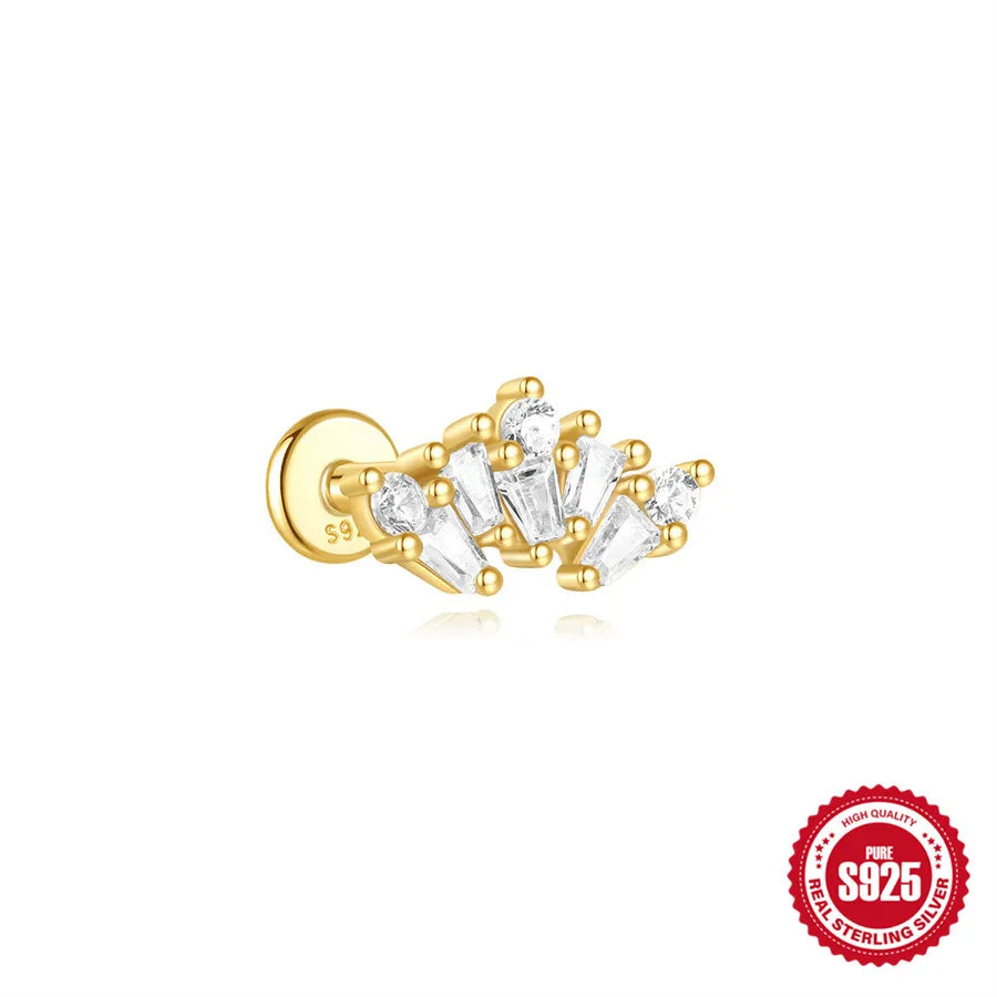 1 Stück 925 Sterling Silber Zirkon 925 Sterling Silber Ohrringe Geometrische Teufelsauge Ohrstecker | Shop Nory