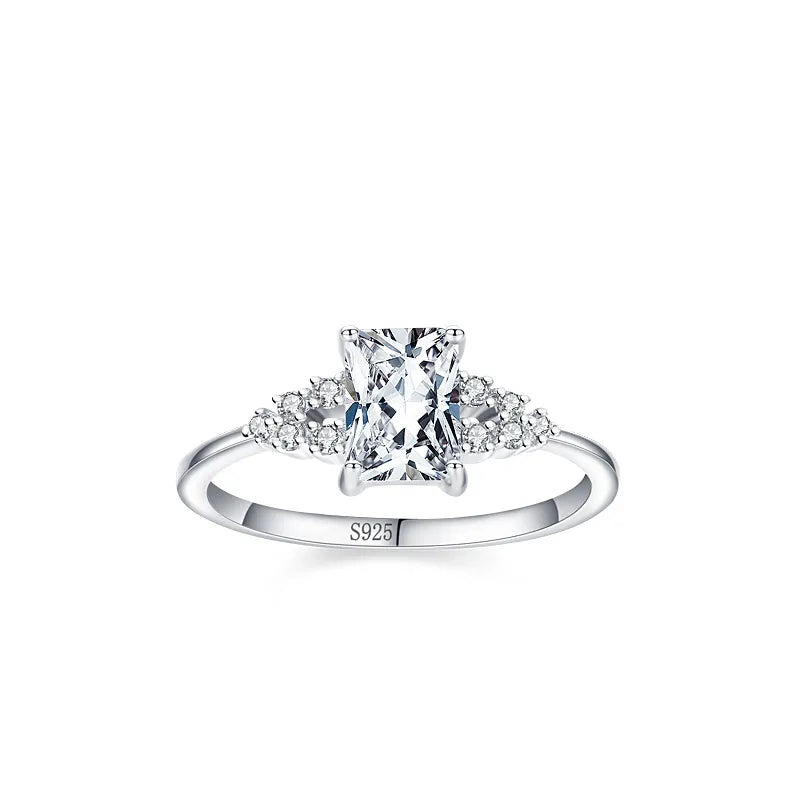 925 Sterling Silver Zirkon Rechteck Ringe | Shop Nory