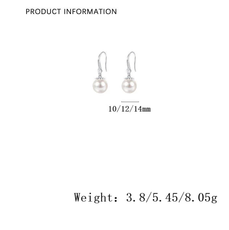1 Paar S999 Silber Glasperle Zirkon 925 Sterling Silber Ohrringe Perlen Tropf Ohrringe | Shop Nory