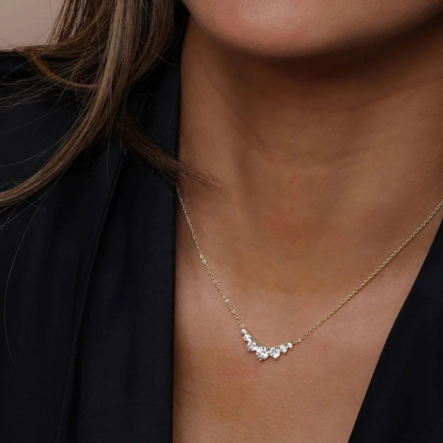 925 Sterling Silber Zirkon Kabelkette Geometrische Halskette | Shop Nory
