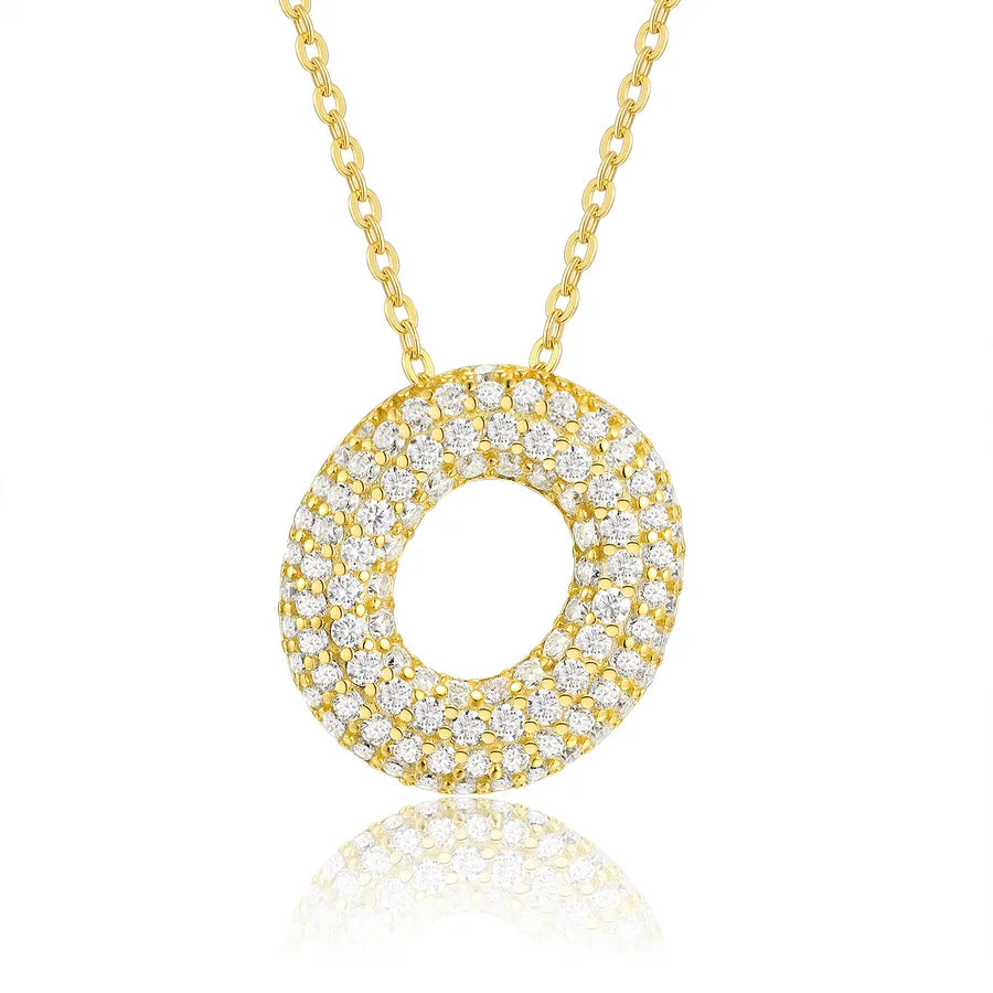 925 Sterling Silver Moissanite Kabelkette Buchstaben Anhänger Halskette | Shop Nory