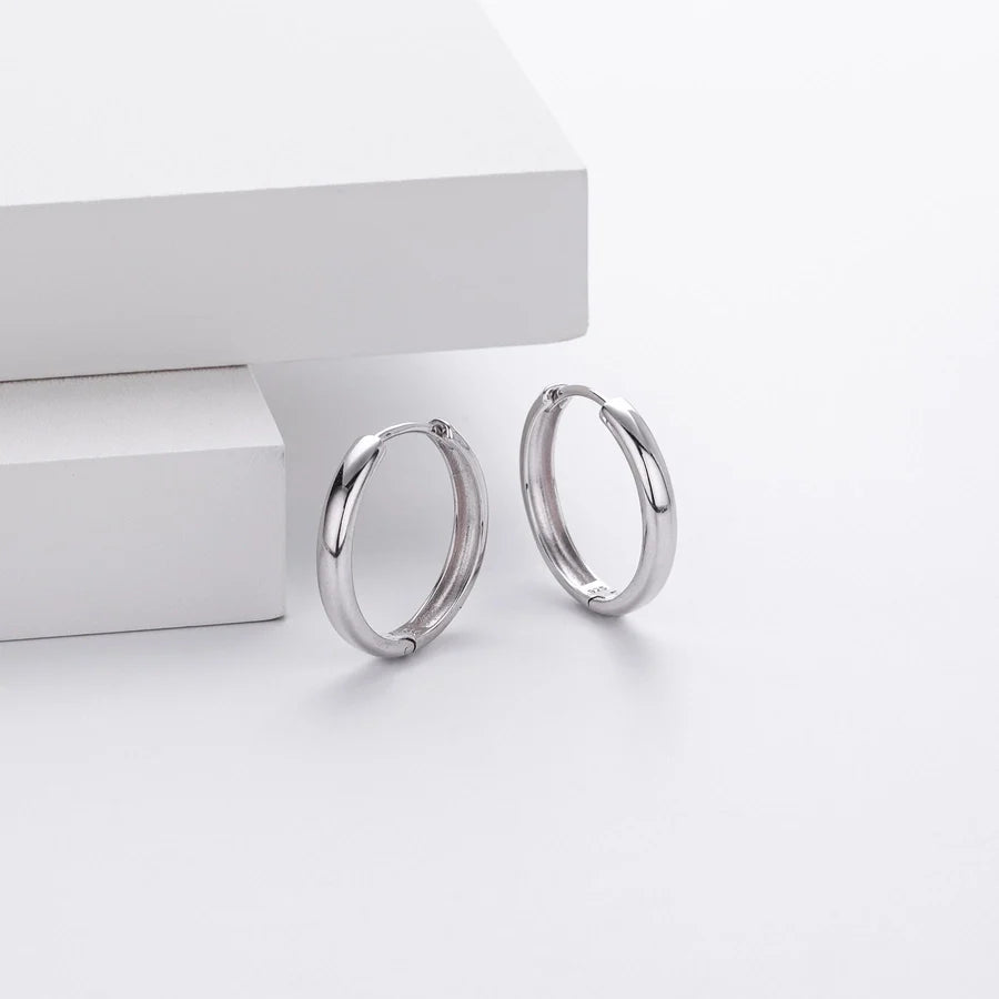 1 Paar 18K Goldplattierte Weißgoldplattierte Rhodiumplattierte 925 Sterling Silber 925 Sterling Silber 925 Sterling Silber Ohrringe Kreisohrringe | Shop Nory