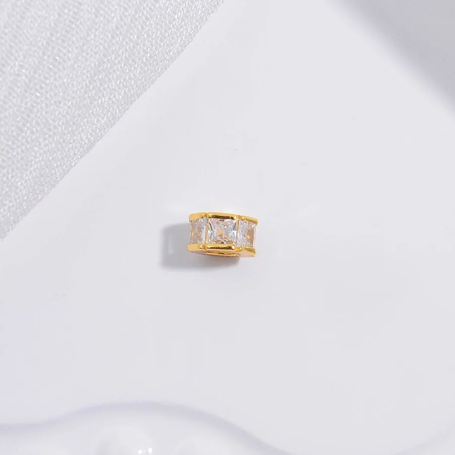 S925 Sterlingsilber T Quadrat Diamant Hohlperle Separate/lose Perlen Handgemacht DIY Große Öffnung so gut wie Regenfass Perlen Perlenzubehör Sz73 | Shop Nory