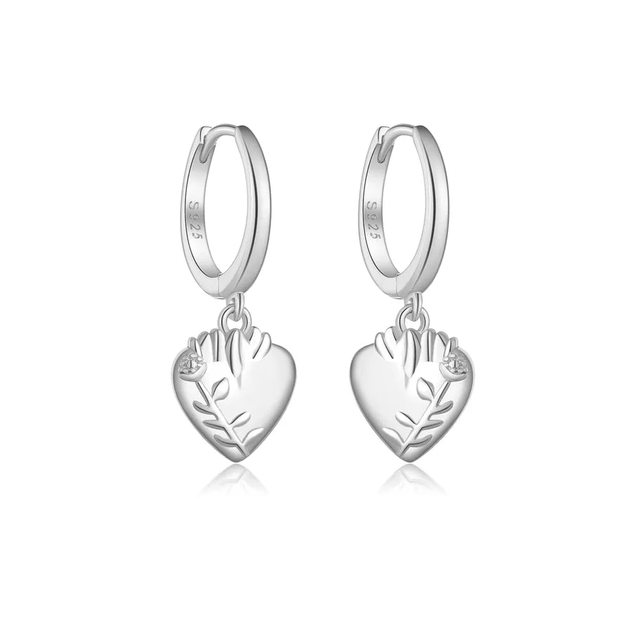 925 Liebendes Herz in Sterlingsilber Halskette Ring Ohrringe Anzug Frauen Koreanischer Stil Mode Persönlichkeit Trend Vielseitig Fortgeschrittenes Designgefühl | Shop Nory