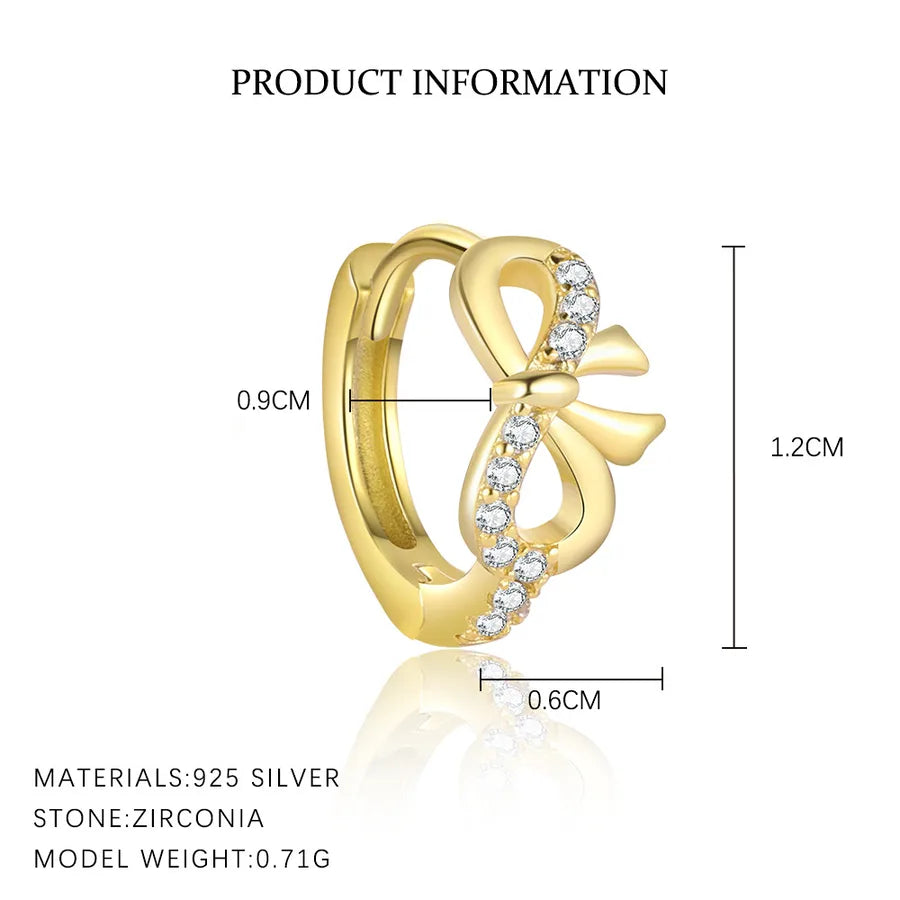 1 Stück 1 Set 925 Sterling Silber Zirkon 925 Sterling Silber Ohrringe Schleife Knoten Tropfohrringe Ohrringe Ohrstecker | Shop Nory
