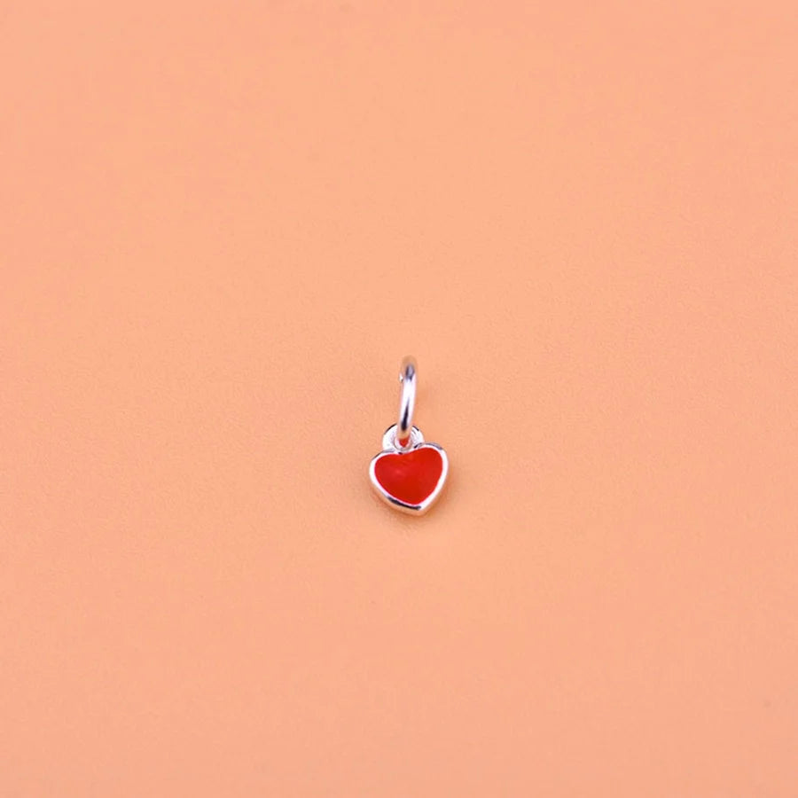 S925 Epoxidharz Farbe Herzförmiger Anhänger Rot und Schwarz Weiß Pink Blau Anhänger DIY Zubehör Material | Shop Nory