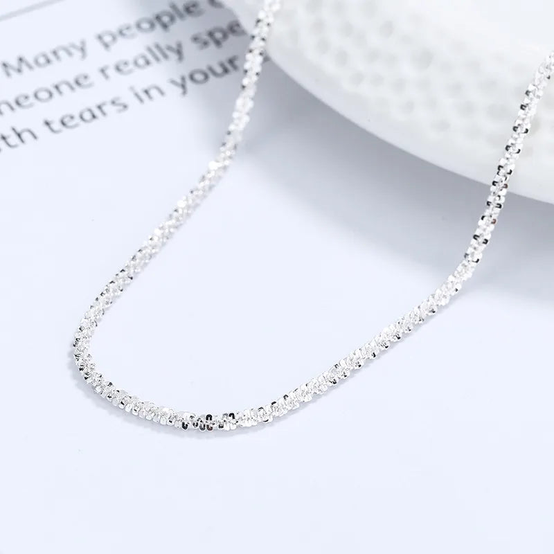 925 Sterling Silver Geflochtene Kette Plattierung Geometrische Halskette | Shop Nory