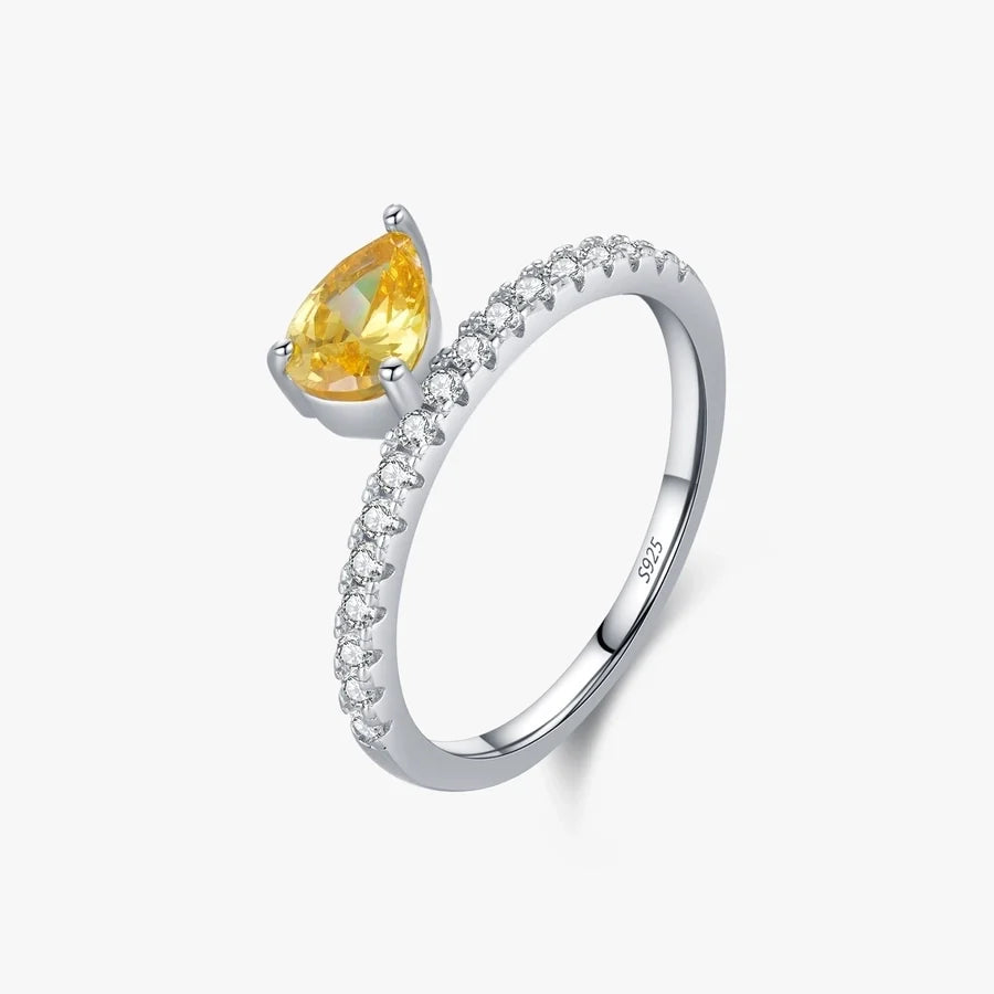Rhodium-beschichtete 925 Sterling Silber Zirkon Geometrische Ringe 925 Sterling Silber Ringe | Shop Nory