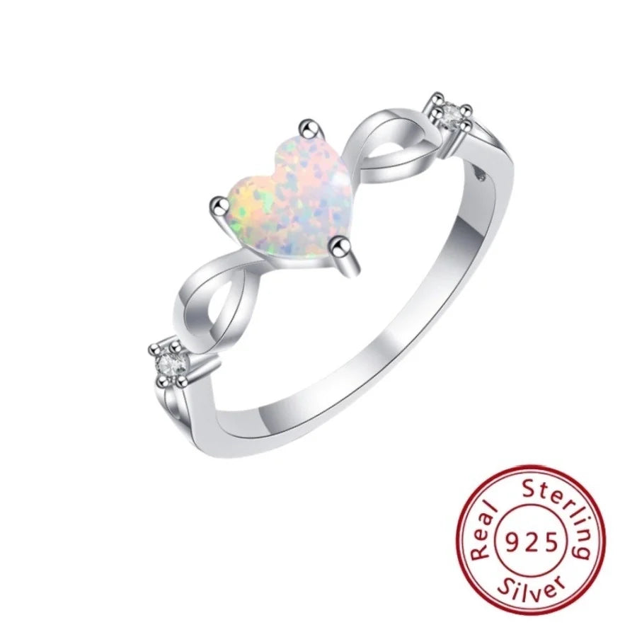 925 Sterlingsilber Opal Herzform Ringe 925 Sterlingsilber Ringe | Shop Nory