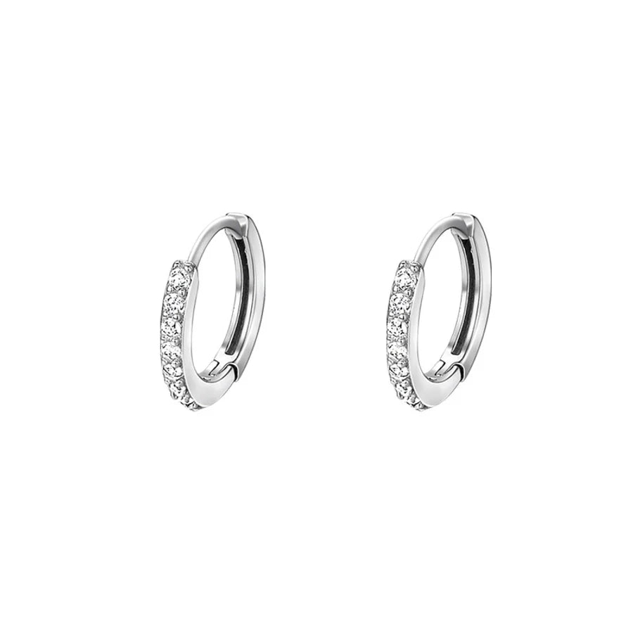 1 Paar S999 Silber Zirkon 925 Sterling Silber Ohrringe Geometrische Ohrringe | Shop Nory