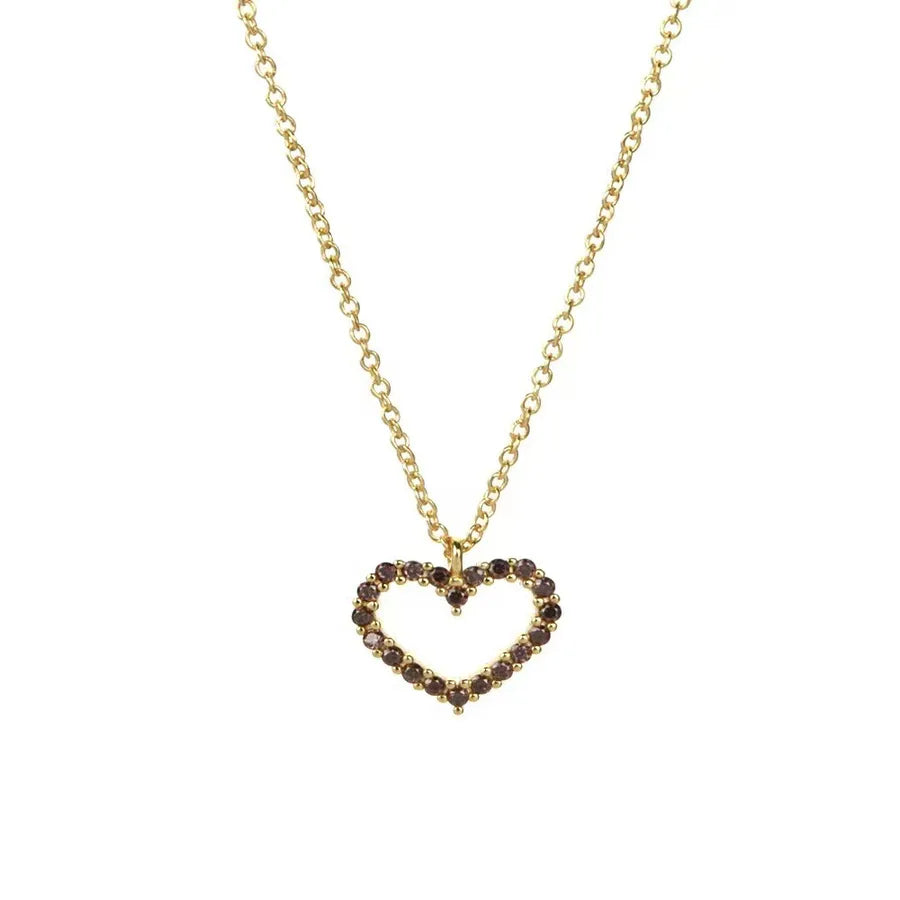 925 Sterling Silber Kabelkette Beschichtung Herzform Anhänger Halskette | Shop Nory