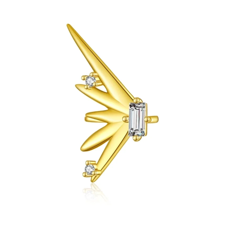 1 Stück 18K vergoldet Weißgold vergoldet 925 Sterling Silber Zirkon 925 Sterling Silber Ohrringe Einfarbige Ohrmanschetten | Shop Nory