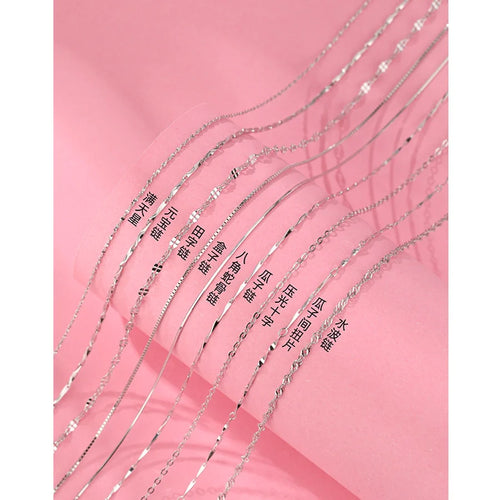 925 Sterling Silver Kabelkette Boxkette Einfarbige Halskette | Shop Nory