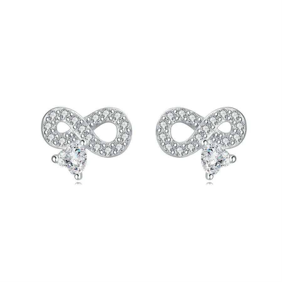 1 Paar 925 Sterlingsilber 925 Sterlingsilber Ohrringe Unendlichkeit Mond Herzform Tropf Ohrringe Ohrstecker | Shop Nory