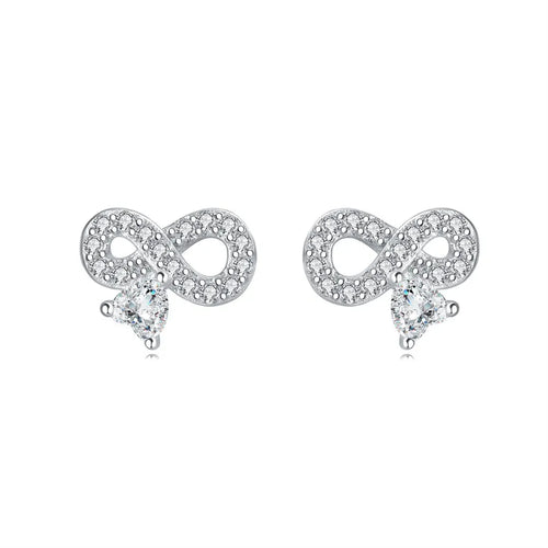 1 Paar 925 Sterlingsilber 925 Sterlingsilber Ohrringe Unendlichkeit Mond Herzform Tropf Ohrringe Ohrstecker | Shop Nory