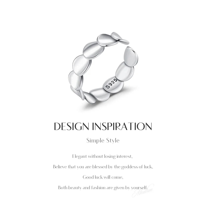 Rhodinbeschichtete 925 Sterling Silber Unregelmäßige Geometrische Offene Ringe 925 Sterling Silber Ringe | Shop Nory