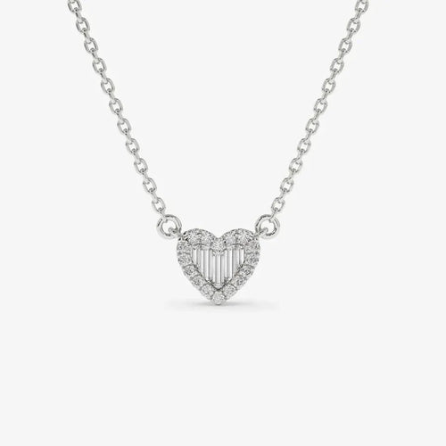 925 Sterling Silber Zirkon Kabelkette Vergoldung Herzform Anhänger Halskette | Shop Nory
