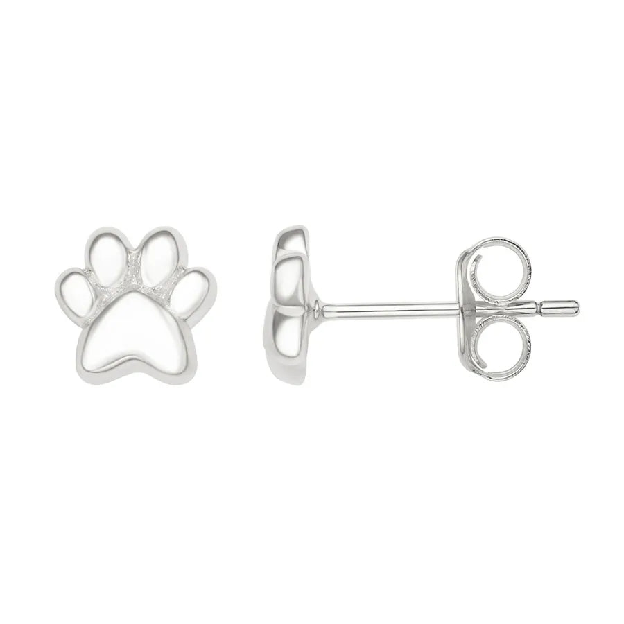 1 Paar 18K vergoldet Weißgold plattiert 925 Sterlingsilber 925 Sterlingsilber Ohrringe Pfotenabdruck Ohrstecker | Shop Nory