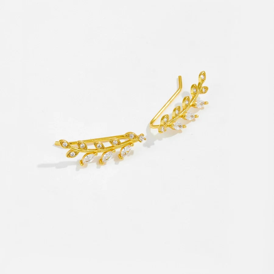 1 Paar 18K Goldbeschichtete Weißgoldbeschichtete 925 Sterling Silber Zirkon 925 Sterling Silber Ohrringe Geometrische Ohrstecker | Shop Nory