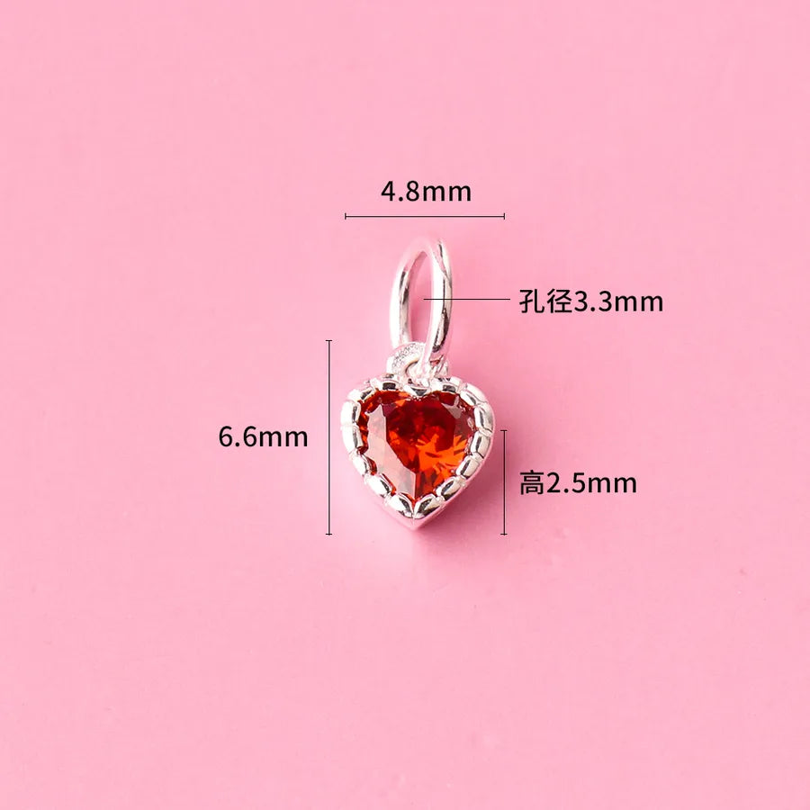 1 Stück 6.6*4.8mm 925 Sterling Silber Zirkon Herzform Anhänger Schmuck Zubehör | Shop Nory