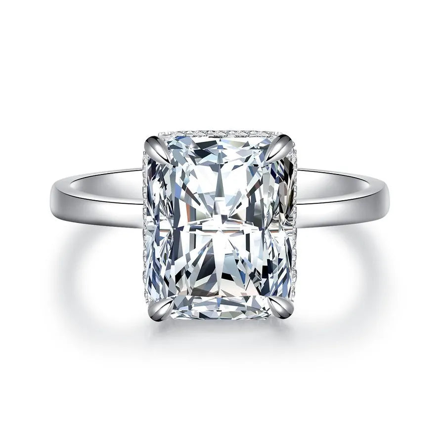 Weißgold plattiert Platin plattiert Rhodium plattiert 925 Sterling Silber Hochkohlenstoff-Diamant geometrische Ringe 925 Sterling Silber Ringe | Shop Nory