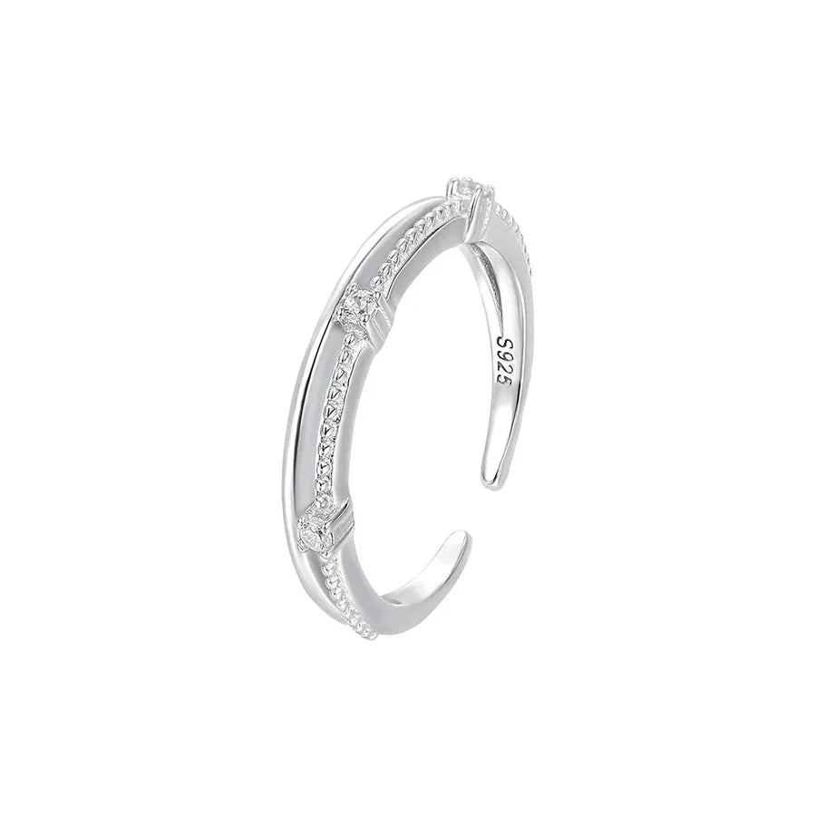 925 Sterling Silver Zirkon Runde Offene Ringe 925 Sterling Silver Ringe | Shop Nory