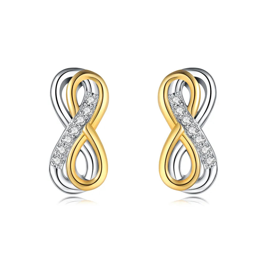1 Paar 925 Sterlingsilber 925 Sterlingsilber Ohrringe Unendlichkeit Mond Herzform Tropf Ohrringe Ohrstecker | Shop Nory