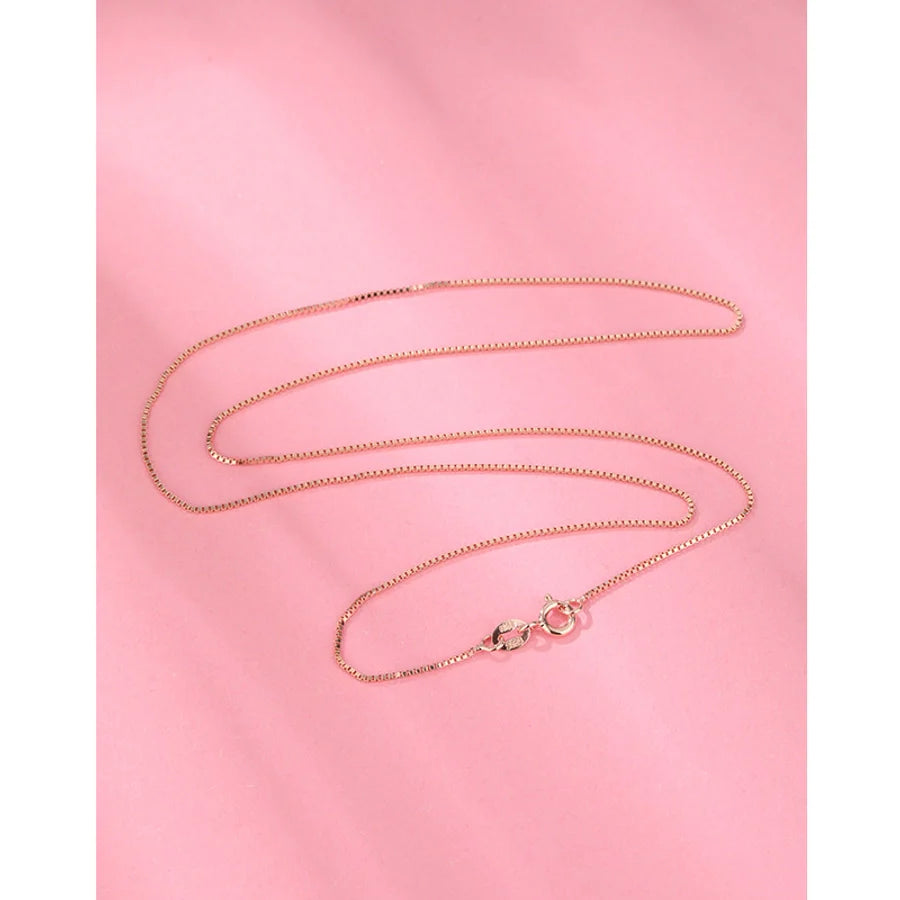 925 Sterling Silver Kabelkette Boxkette Einfarbige Halskette | Shop Nory