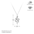 925 Sterlingsilber Zirkon Kabelkette Einlage Schlangenanhänger Halskette | Shop Nory