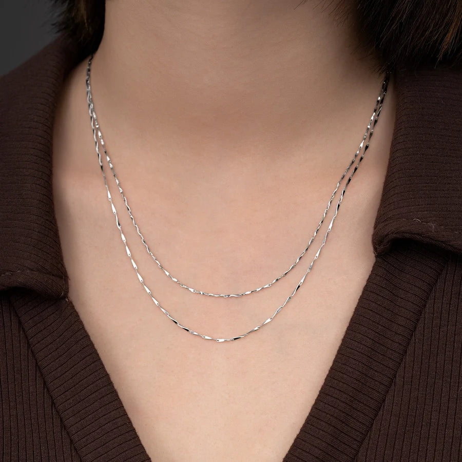 925 Sterling Silber Melonensamen Kette Kabelkette Schmelzkette Beschichtung Geometrische Halskette | Shop Nory