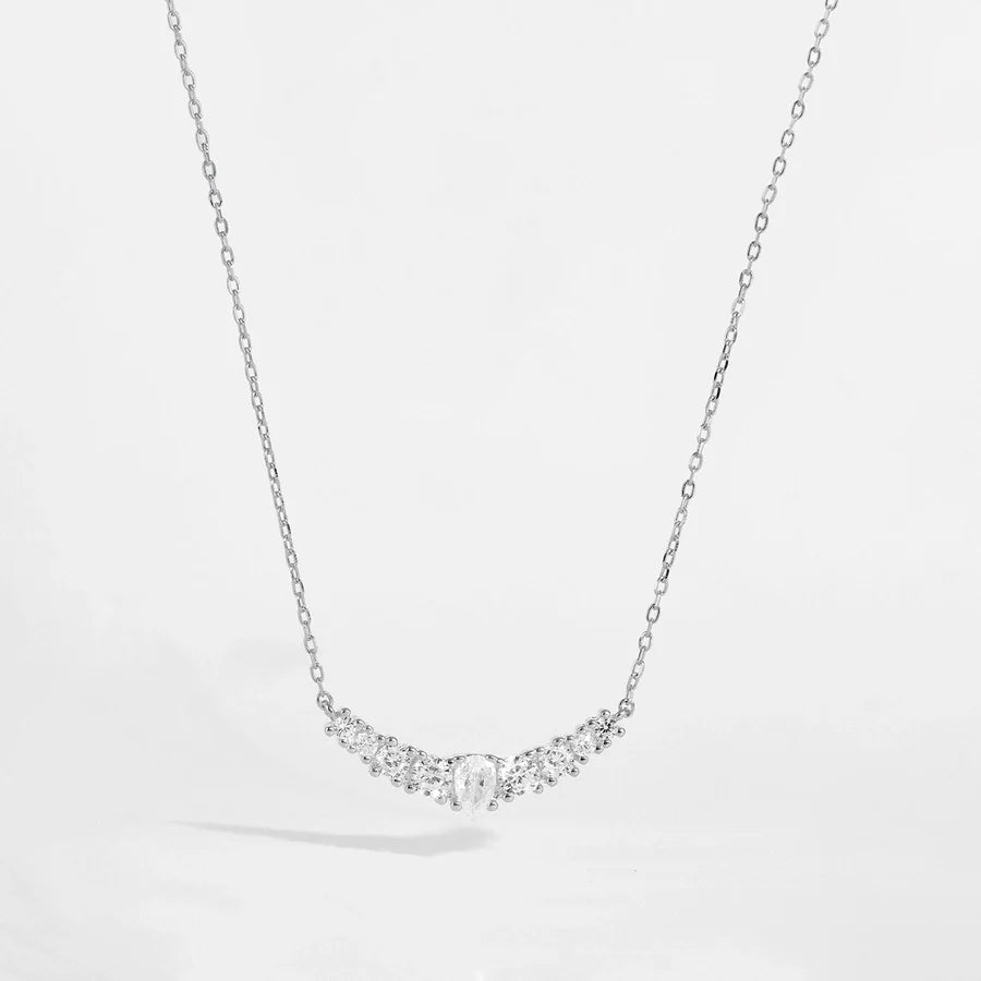 925 Sterling Silber Zirkon Kabelkette Einlage Geometrisches Kreuz Anhänger Halskette | Shop Nory
