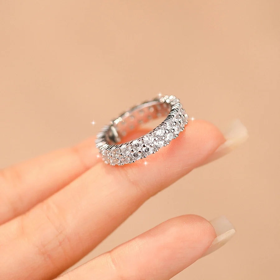 925 Sterling Silber Zirkon Runde Ringe 925 Sterling Silber Ringe | Shop Nory