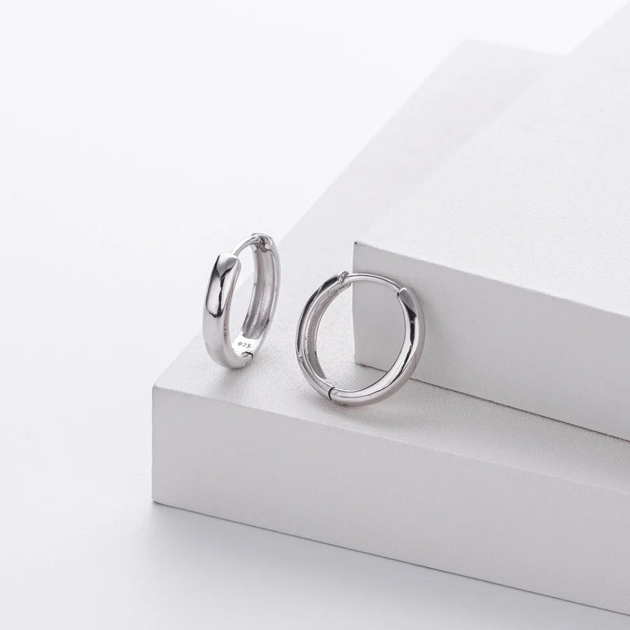 1 Paar 18K Goldplattierte Weißgoldplattierte Rhodiumplattierte 925 Sterling Silber 925 Sterling Silber 925 Sterling Silber Ohrringe Kreisohrringe | Shop Nory