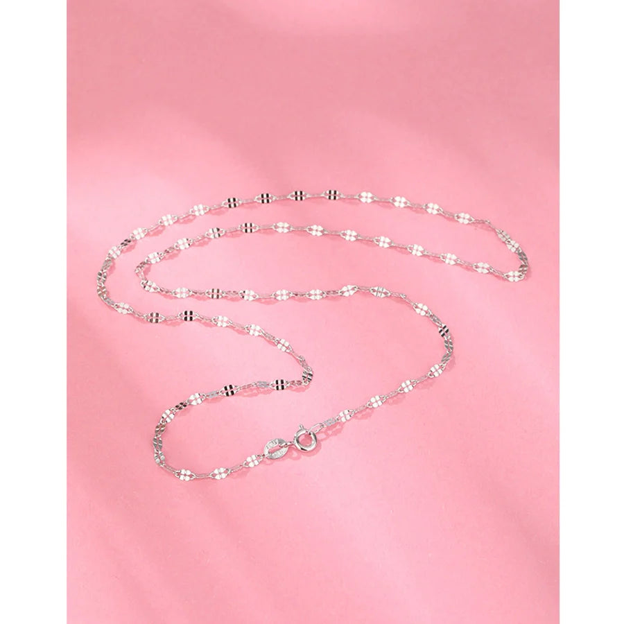 925 Sterling Silver Kabelkette Boxkette Einfarbige Halskette | Shop Nory