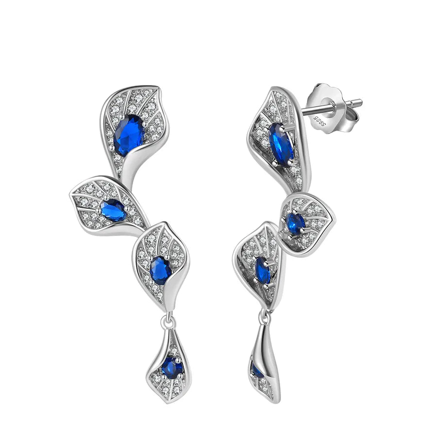 Weißgoldbeschichtete versilberte 925 Sterling Silber Zirkon 925 Sterling Silber Ohrringe runde Herzform Rhombus Ohrringe | Shop Nory